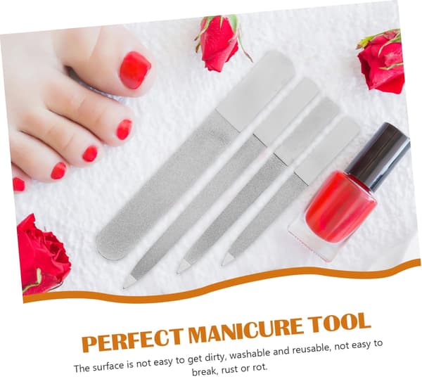 8 stk. neglefilsæt i rustfrit stål, manicureværktøj, dobbeltsidede neglebuffere, borekit