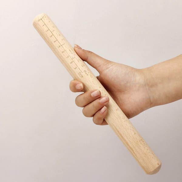 2 stk. kjevle i tre, 30 cm, massivt tremateriale, glatt og slitesterkt