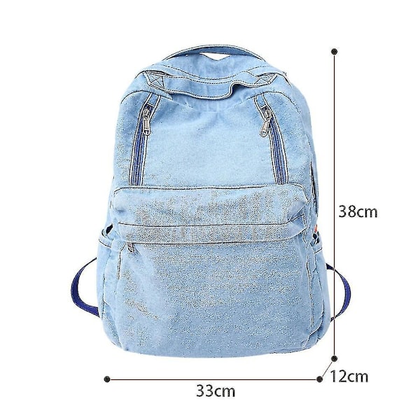 Denim Simple Udendørs Rygsæk Light Blue