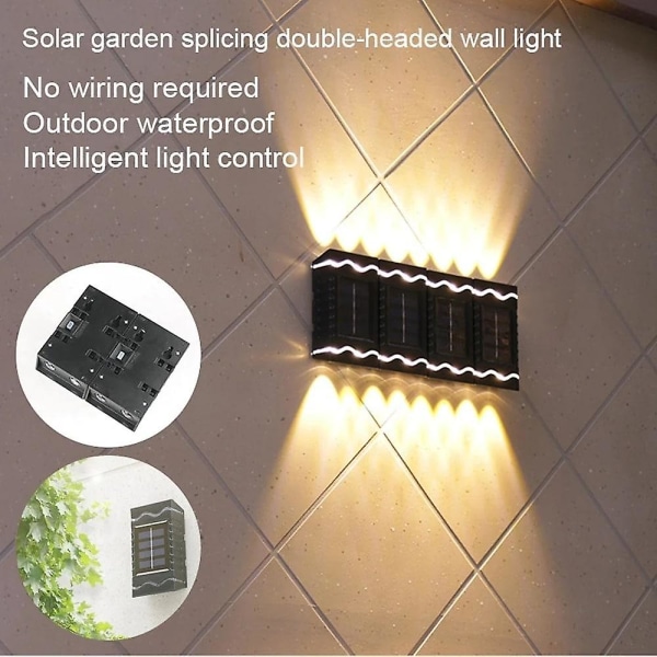 4 stk Solar Væglamper Udendørs Vandtæt Haveindretning