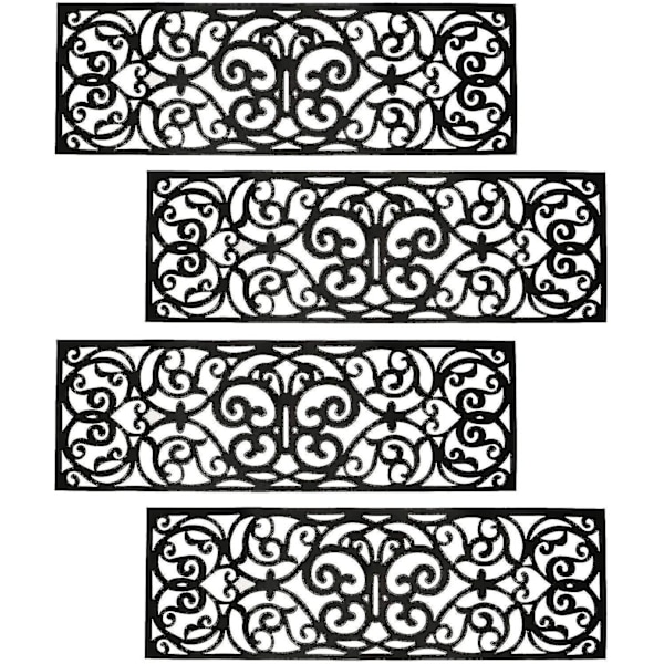 4-pack Gummisträckmattor för trappor, halkfria trappstegsmattor, gummibana dörrmatta för utomhus, inomhus, trappor (29 \"x 9.5\")