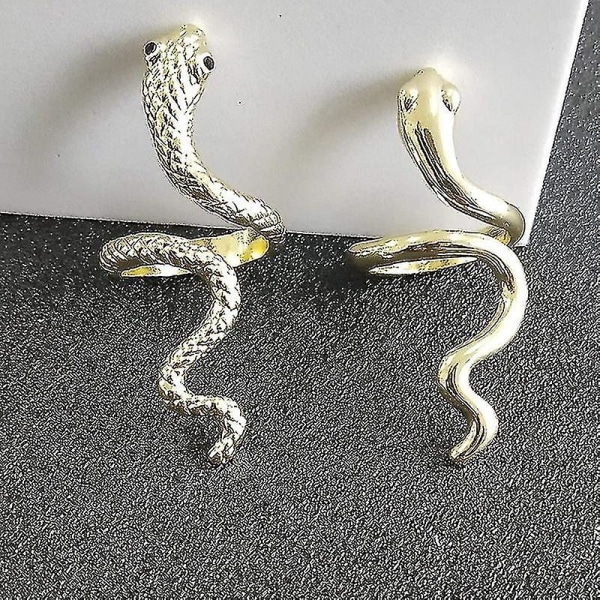 3D Slange Ringe, Justerbar Enkel Åben Ring Personlig (Guld)