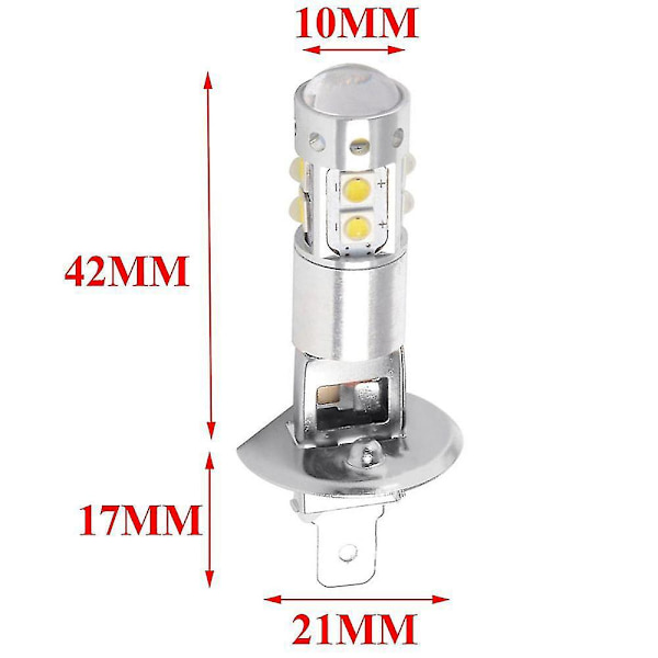 H3 LED-lamput, H3 sumuvalot (2 kpl, hopea)