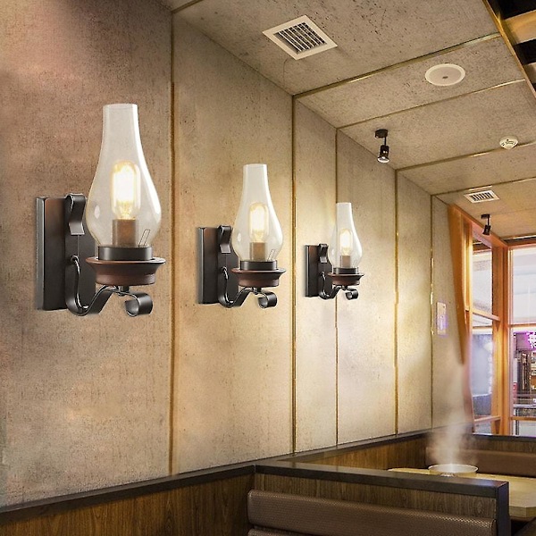 Kreative Vintage Vægslamper Led Sconces Soveværelse Glas 60W