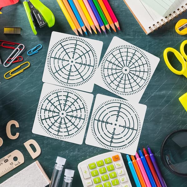 4 stk Mandala Dot Stencils Sett 13 cm Gjenbrukbare Mandala Dot Maler