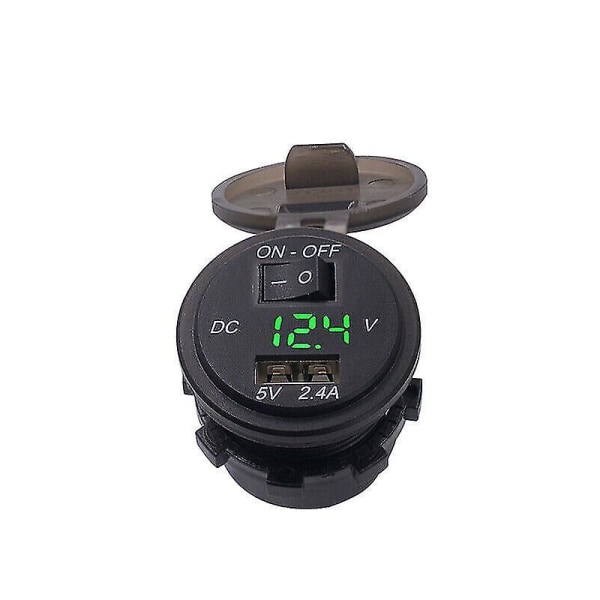 Motorcykel USB Telefonoplader LED Display Voltmeter