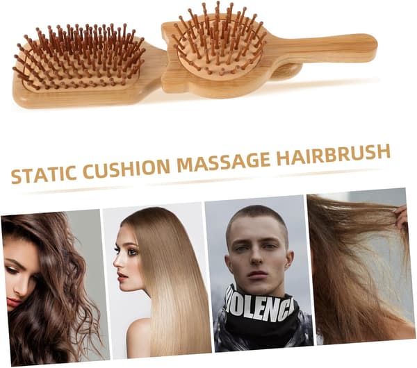 2 st bambuhårborste naturlig borstmassage utredningsborste