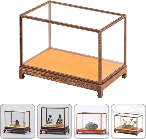 Multifunktionell displaylåda Hantverksvitrin Antik hållarstil Trämaterial Hög design