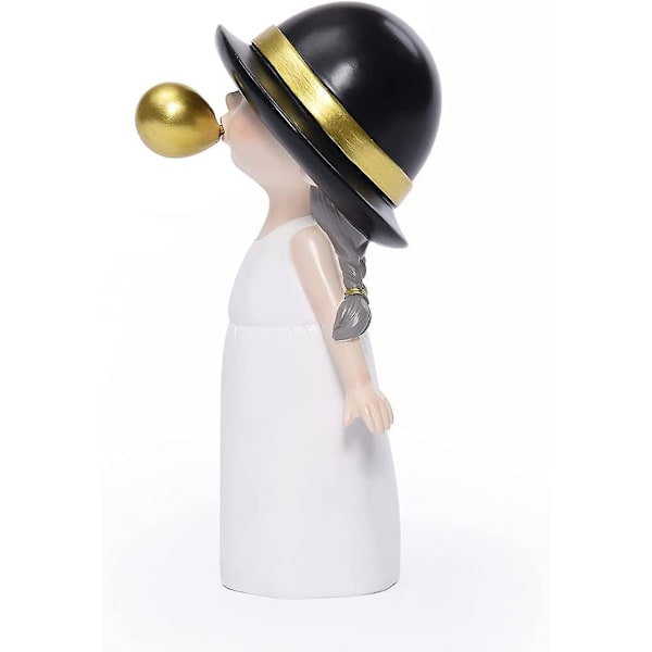 Moderna Figurer Heminredning, Svart Staty Skulptur Flicka Ornament Dekorativ