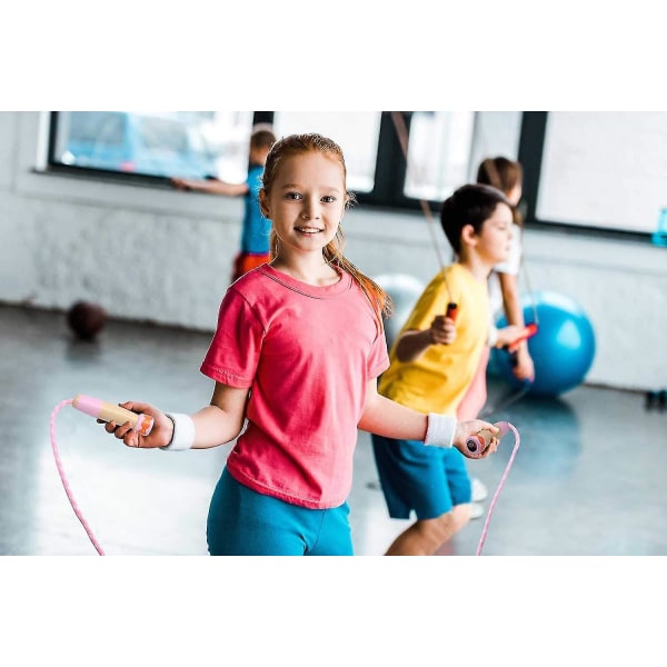 Justerbart bomuldsflettet sjippetov med træhåndtag til drenge og piger  Fitness træning/motion/udendørs aktivitet sjovt legetøj (pink)1 stk. f7dd |  Fyndiq