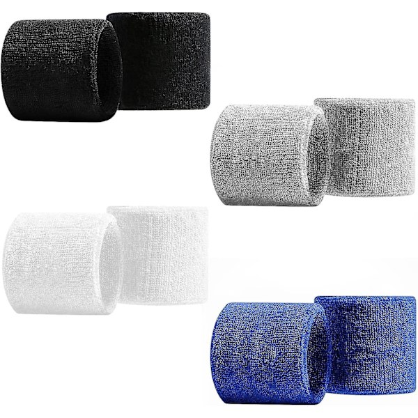 8 Svetteabsorberende Sports Håndleddsbånd For Menn Og Kvinner - For Treningssenter, Løping, Trening 8 X 8cm