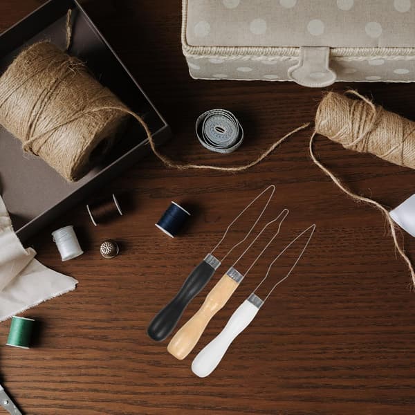 3 stk. knappetråderverktøy for knapper til sying, DIY og elastisk tråding