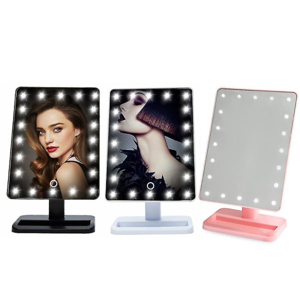 Beauty Cosmetic valaistu pöytäteline peili 20 LED-valo
