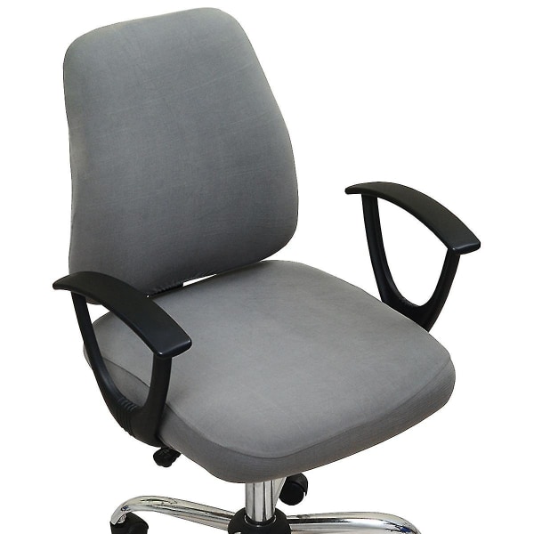 Tietokoneen toimistotuolin cover, halkaistu suojaava venyvä kangas polyesteripöytä työtuolin päälliset Stretch pyörivä tuolin päällinen, irrotettava Gray