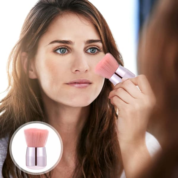 Fluffy løs pudderbørste til skånsom påføring Multifunktionel makeupbørste Flade børster til ansigtspudder og blush