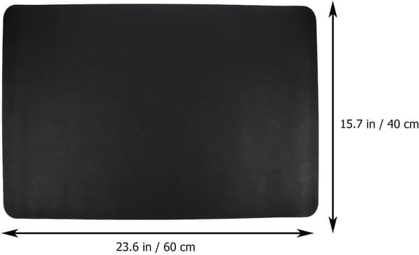Stor svart musematte 60x40cm Overdimensjonert skrivebordsmatte med håndleddsstøtte