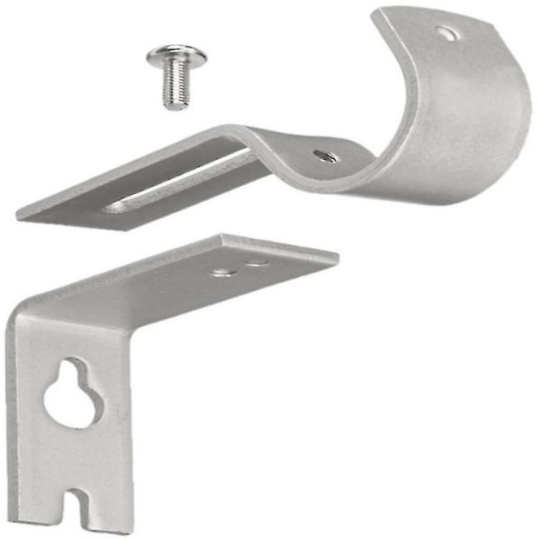Justerbar Väggfäste för Gardinstång, Gardinstångsbeslag (2 st, Silver)