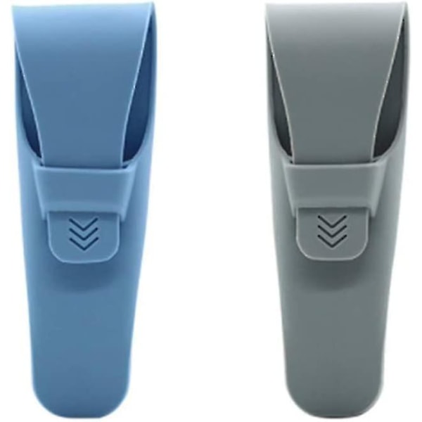 Razor Case Silikon Reise Razor Protector Bærbar beskyttelsesveske for manuell barberhøvelsystem (blå + grå) (2 stk.