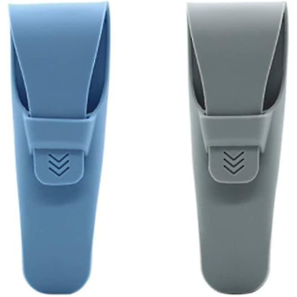 Razor Etui Silikon Rejse Razor Beskytter Bærbar Beskyttelsesetui Til Manuel Razor System (blå + grå) (2 stk