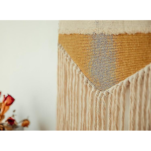 Boho-tyyläinen riippuva seinävaate Vintage-kangas Makrame Keltainen sisustus