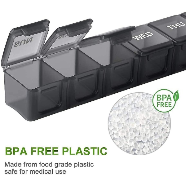 Pill Box 7 Day Extra Large Viikollinen Järjestäjä BPA Vapaa