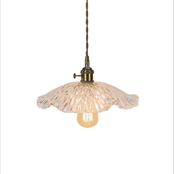 Retro Messing Glass Lysekrone Soverom Sengeside Lotus Lampe