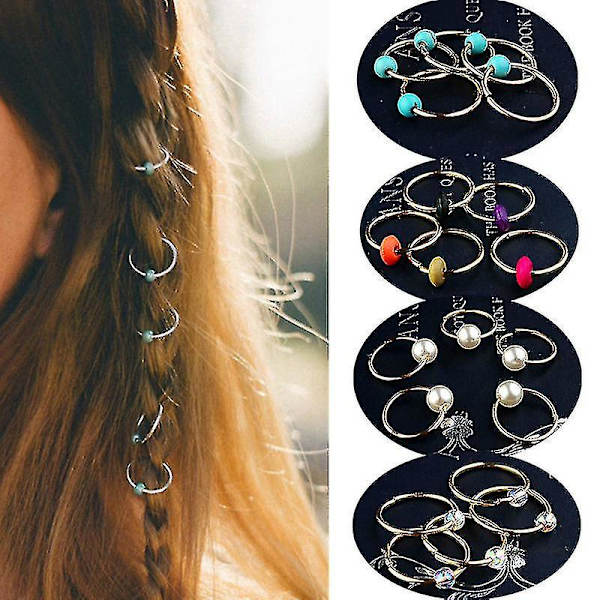 5 stk./pakke Forskellige 49 Stilarter Charms Hår Fletning Dread Dreadlock Perler Klips Manschetter Ringe Smykker Dreadlock Spænder Tilbehør