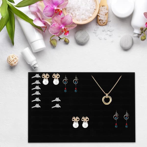 4 st ringdisplaydyna svampfoder smyckeskrininsatser enkel form mjuk svamp skyddar smyckesdisplaybricka
