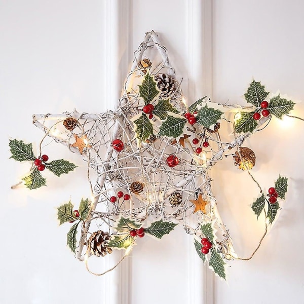 Julröda Fruktblad Fairy String Lights Solenergi