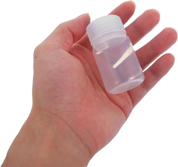 6 st 30 ml laboratoriereagensflaskor med lock, PP-material högtemperaturbeständigt prov