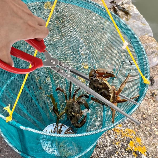 2 stk. sjøkrabbeklype og mudderklype i rustfritt stål med sklisikkert grep