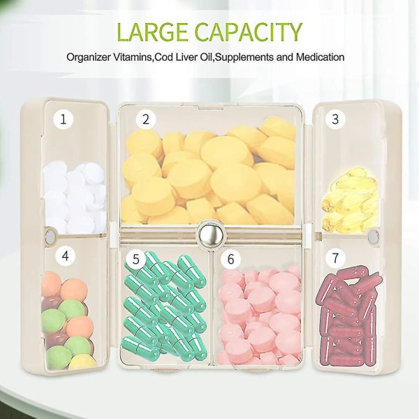 Päivittäinen Pill Organizer, 7 Lokeroa Kannettava Pill Case Matkapilleri