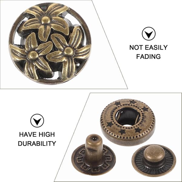 10 stk. retro metalltrykknapper klær knapper veske trykknapper for kostyme DIY