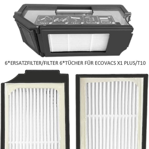 Tilbehørspakke til Ecovacs Ecovacs Deebot X1plus/ecovacs Deebot T10 Plus Sugestation, Hovedbørste, filtre, sidebørster
