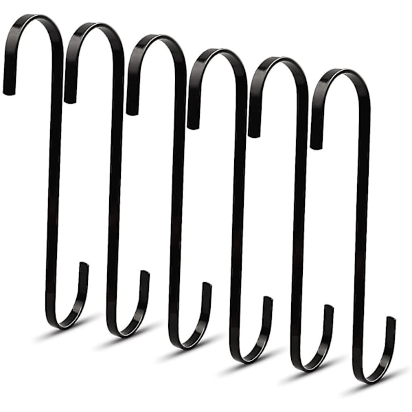 6 kpl 20 cm S-koukut, ruostumaton teräs, tasainen, keittiöön
