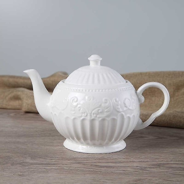European Lace Creative White Kettle Pottery Teapot