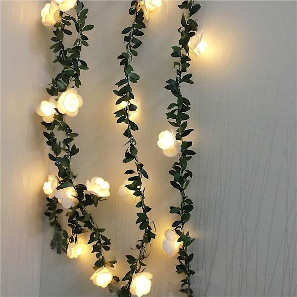 6m Kunstige Planter LED Lyslenke Grønne Blad Efeu Vine Bryllup