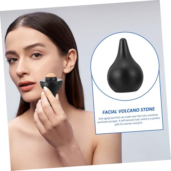 2 stk. Bærbar Ansigtsmassagerulle med Vulkansten til Hudpleje