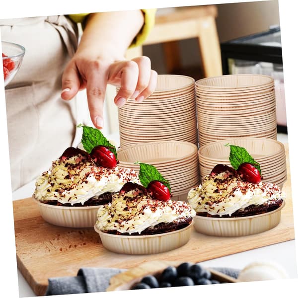 Engangs runde cupcakeforme, 4,3 papirbagekageform engangsbageform