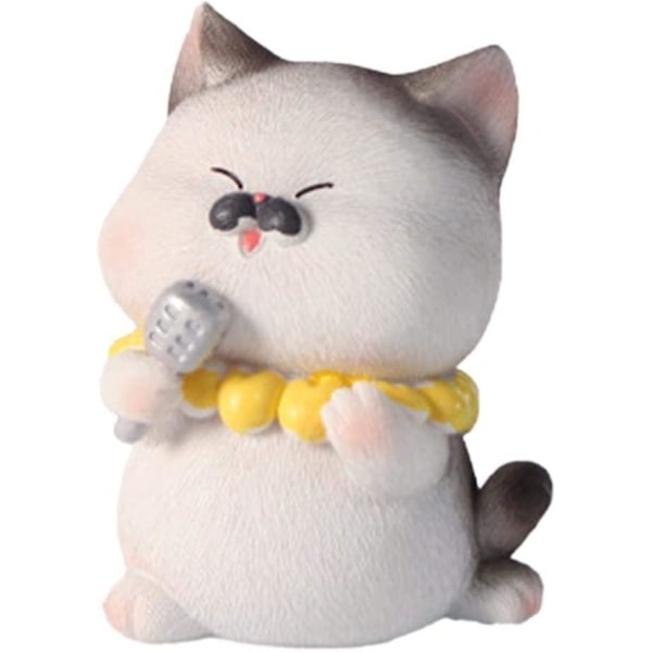 Kattfigurer Bildekoration Katt Bobble Head Hantverk Prydnader Tårta Tillbehör Resin Katt