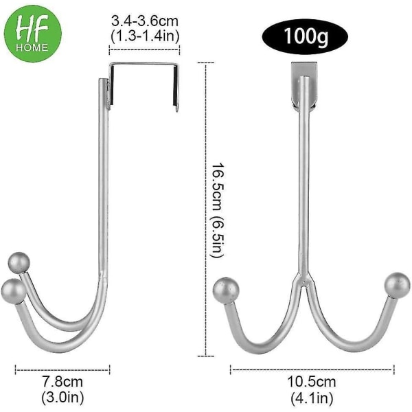 2-pack S Dörrhängare Dubbla Krokar. Metall Dubbla Krokar Organiserare För Att Hänga Kappor