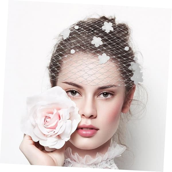 Mesh Hodeplagg Blomsterdesign for Brudeslør og Bryllupsanledninger Lett og Elegant