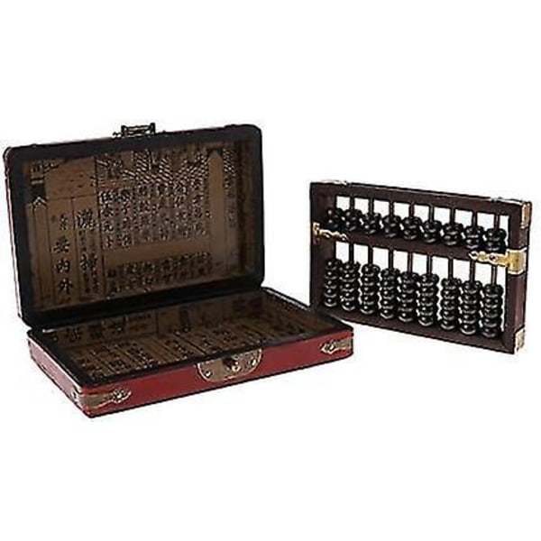 Vintage puinen abacus Soroban 9 sarakkeen matematiikkaopas aikuisille