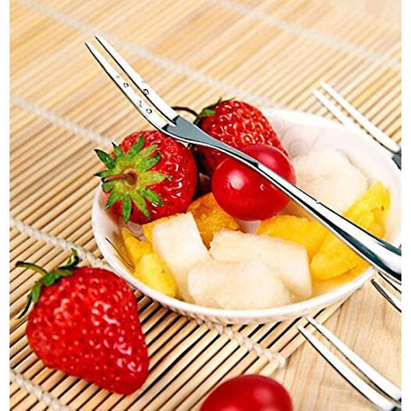 12 stk. Fruktgaffel Cocktail Dessert i Rustfritt Stål