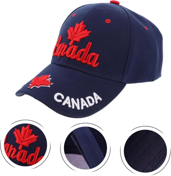 Canada Flagg Brodert Baseballcaps Unisex Justerbar Solhatt med Lønneblad