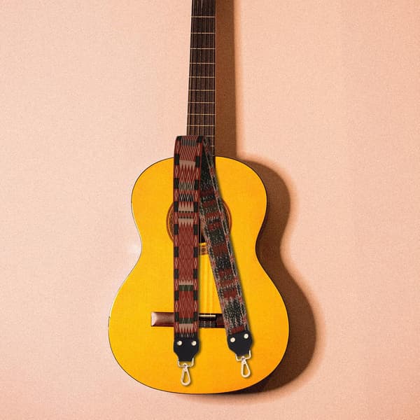 Banjo Gitarrbälte Gitarr Kreativ Broderi Snygg Vävduk Material Lätt att Bära Säker