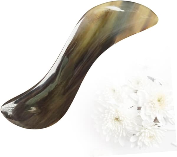 Buffelhornsskrapbräda 14 cm S-formad ansiktsmassageplatta slät yta