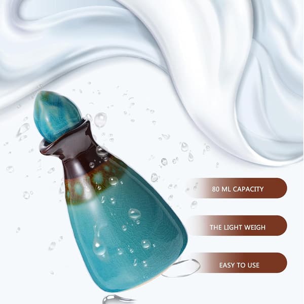 80 ml keramisk eterisk oljeflaskedispenser med polert bunn