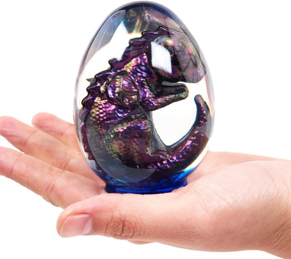 Drageegg silikonform Drage støpeform med 8 cm hvit lysbase