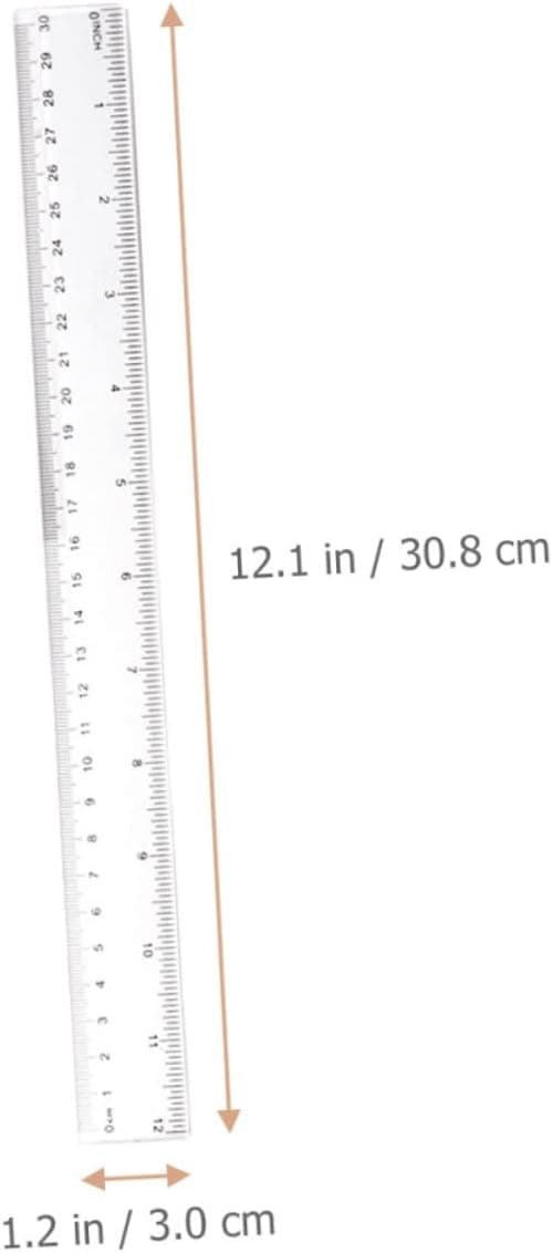 20 stk. plastiklinealer 12 tommer målelinealer med tommer og centimeter, robuste og farveægte